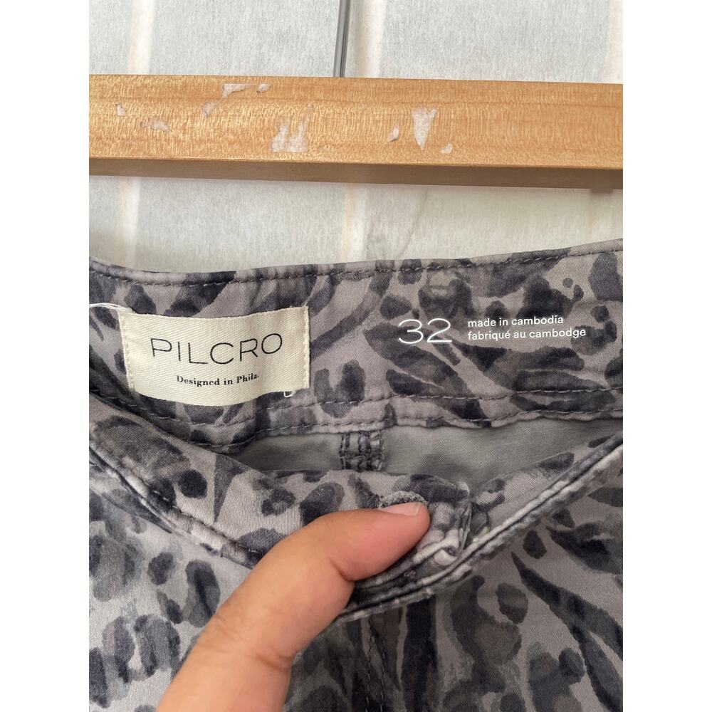 Pilcro Leopard Animal Print Flare Pants 32 Boho Festival y2k Retro Indie 70s - Picture 5 of 7